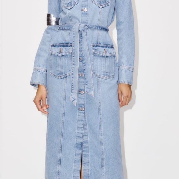 Zara DENIM DRESS BNWT - SOLD OUT EVERYWHERE! BLOGGERS FAVE! BRAND NEW! Size L - Picture 4 of 5